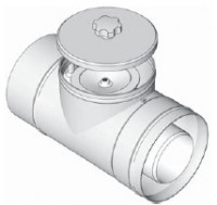 Odkouření kondenzační Brilon 52103111 - fasádní kontrolní T-kus přímý DN125/80, nerez